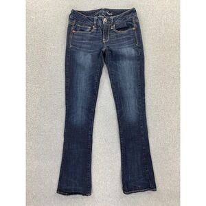 American Eagle 90s Low Rise Skinny Kick Jeans Womens 2 Blue Cotton Dark Wash